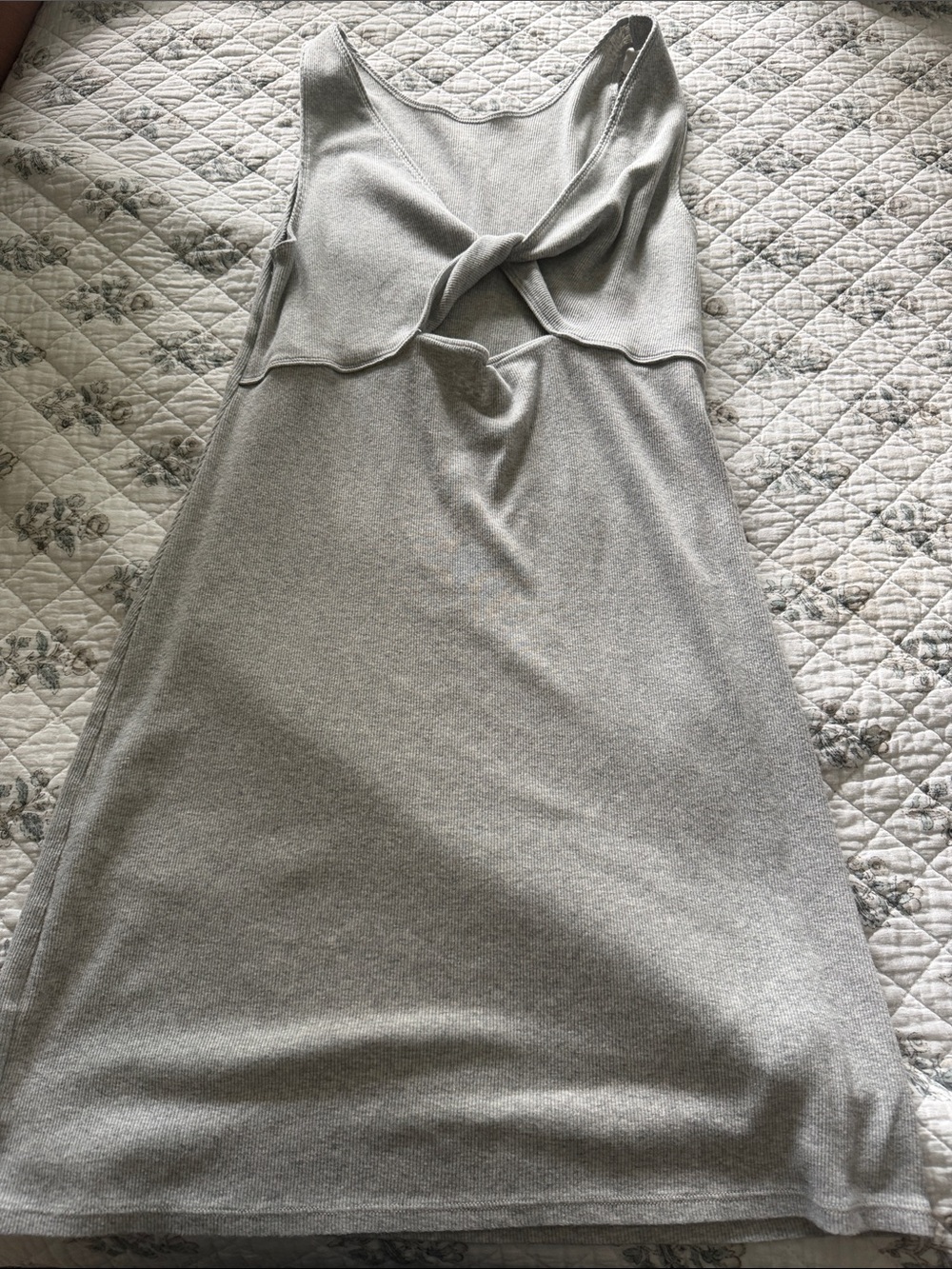 aerie Gray Twist-Front Midi Dress